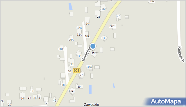 Częstochowa, Gościnna, 35, mapa Częstochowy