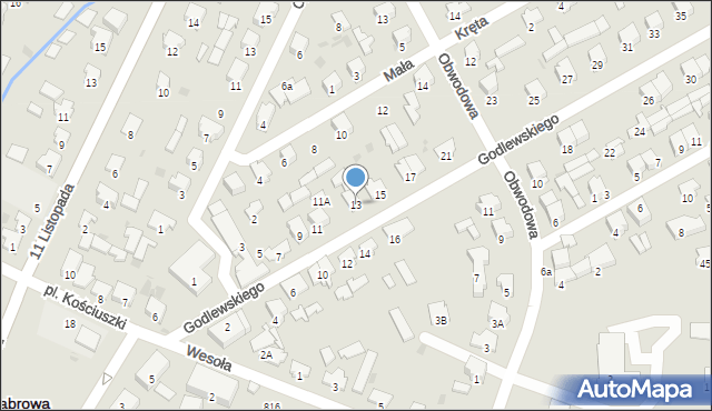 Dąbrowa Białostocka, Godlewskiego E. J., gen., 13, mapa Dąbrowa Białostocka