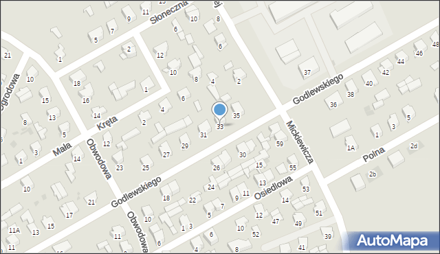 Dąbrowa Białostocka, Godlewskiego E. J., gen., 33, mapa Dąbrowa Białostocka