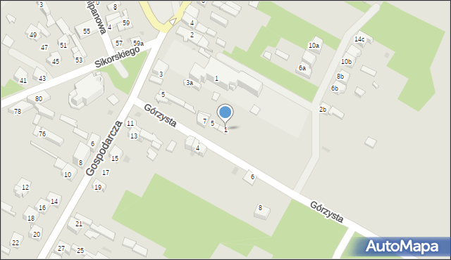 Dąbrowa Górnicza, Górzysta, 1, mapa Dąbrowa Górnicza