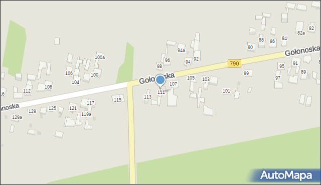 Dąbrowa Górnicza, Gołonoska, 111, mapa Dąbrowa Górnicza