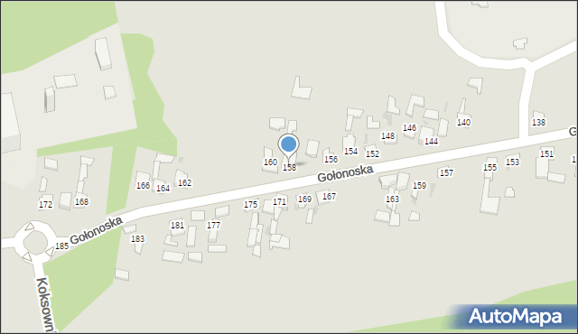 Dąbrowa Górnicza, Gołonoska, 158, mapa Dąbrowa Górnicza