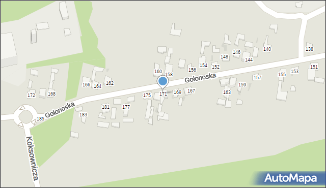 Dąbrowa Górnicza, Gołonoska, 171, mapa Dąbrowa Górnicza