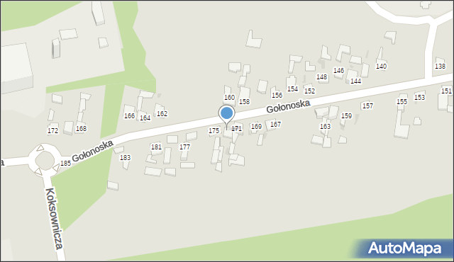 Dąbrowa Górnicza, Gołonoska, 173, mapa Dąbrowa Górnicza