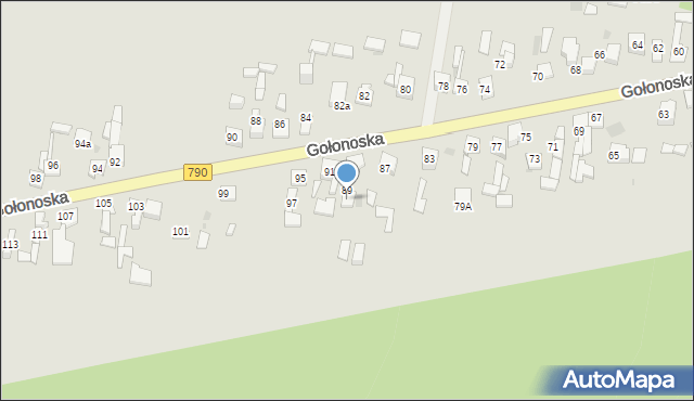 Dąbrowa Górnicza, Gołonoska, 89a, mapa Dąbrowa Górnicza