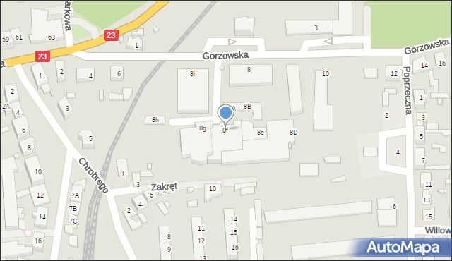 Dębno, Gorzowska, 8f, mapa Dębno