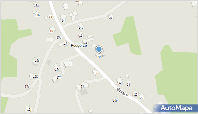 Dobczyce, Górska, 20, mapa Dobczyce