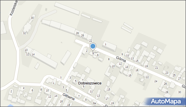 Dobieszowice, Górna, 4, mapa Dobieszowice