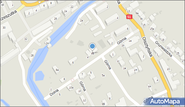 Dobre Miasto, Górna, 4B, mapa Dobre Miasto
