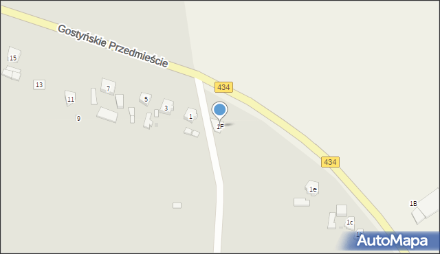 Dolsk, Gostyńskie Przedmieście, 1F, mapa Dolsk