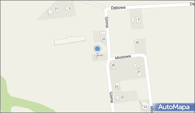 Dzięgielów, Górna, 17, mapa Dzięgielów