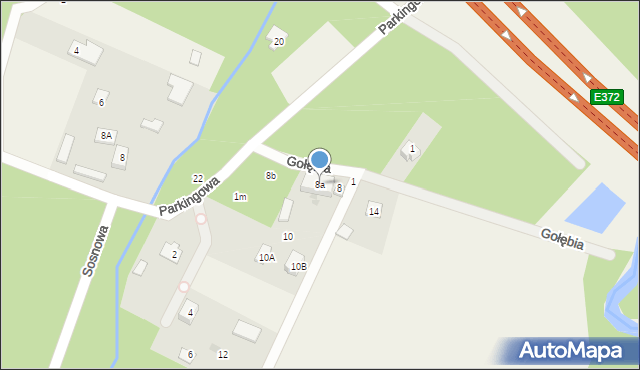 Emów, Gołębia, 8a, mapa Emów