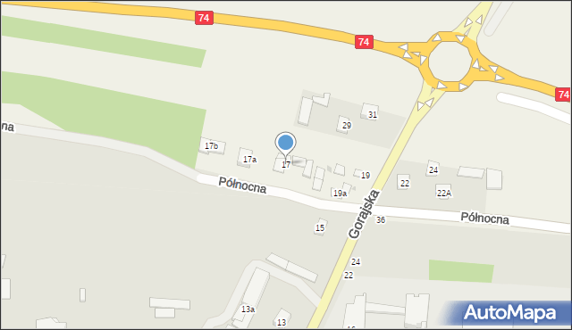 Frampol, Gorajska, 17, mapa Frampol