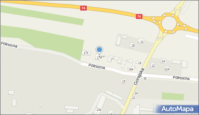 Frampol, Gorajska, 17a, mapa Frampol