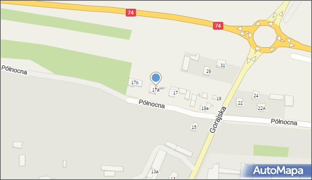 Frampol, Gorajska, 17a, mapa Frampol