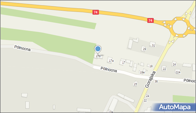 Frampol, Gorajska, 17b, mapa Frampol