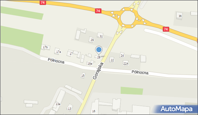 Frampol, Gorajska, 19, mapa Frampol