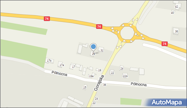 Frampol, Gorajska, 29, mapa Frampol