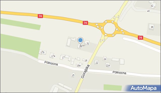 Frampol, Gorajska, 29, mapa Frampol