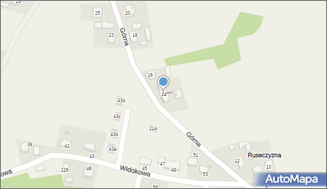 Frydrychowice, Górna, 14, mapa Frydrychowice
