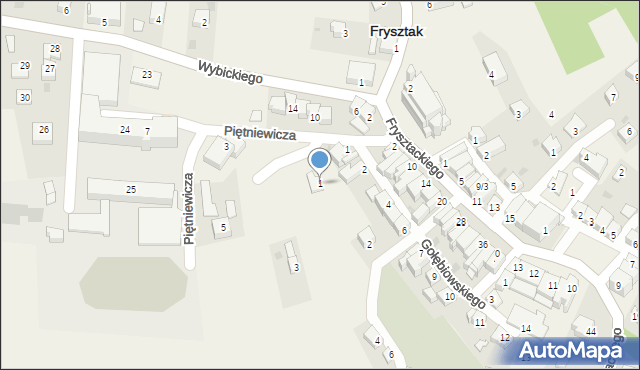 Frysztak, Gołębiowskiego Franciszka, 1, mapa Frysztak