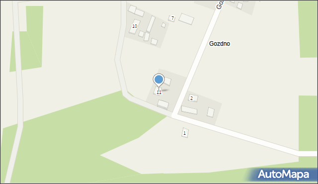 Gardzin, Gozdno, 11, mapa Gardzin