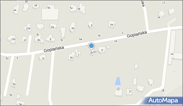 Gdańsk, Goplańska, 1h, mapa Gdańska