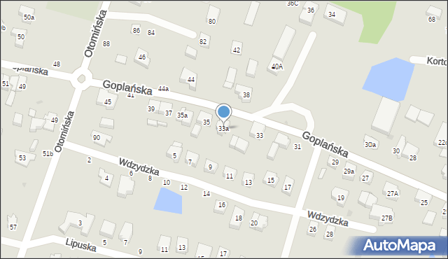 Gdańsk, Goplańska, 33a, mapa Gdańska