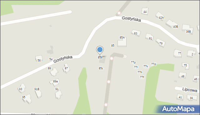 Gdańsk, Gostyńska, 85b, mapa Gdańska