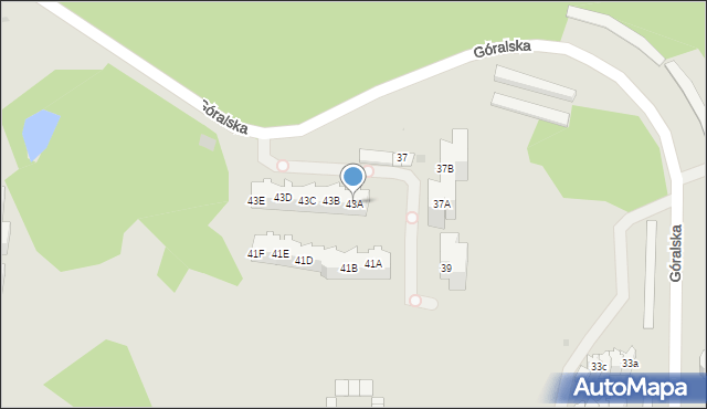 Gdańsk, Góralska, 43A, mapa Gdańska