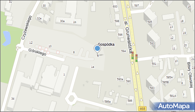 Gdańsk, Górskiego Kazimierza, 6, mapa Gdańska