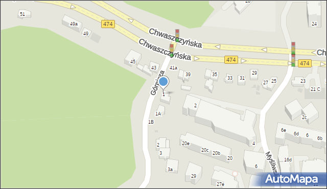 Gdynia, Górnicza, 1, mapa Gdyni