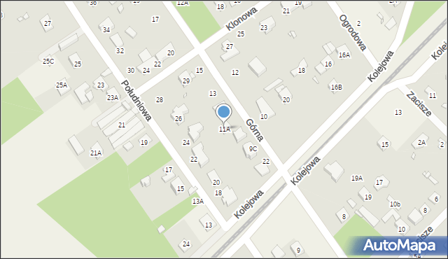 Głosków-Letnisko, Górna, 11A, mapa Głosków-Letnisko
