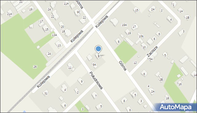 Głosków-Letnisko, Górna, 9, mapa Głosków-Letnisko