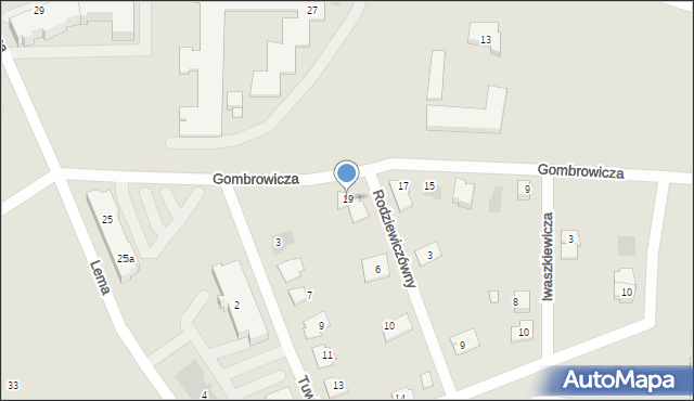 Gniezno, Gombrowicza Witolda, 19, mapa Gniezna