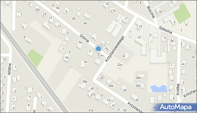 Goczałkowice-Zdrój, Górna, 1, mapa Goczałkowice-Zdrój