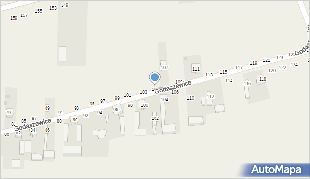 Godaszewice, Godaszewice, 105, mapa Godaszewice