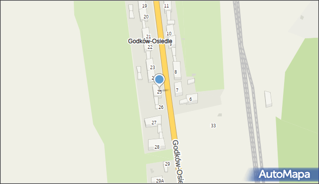 Godków, Godków-Osiedle, 25, mapa Godków