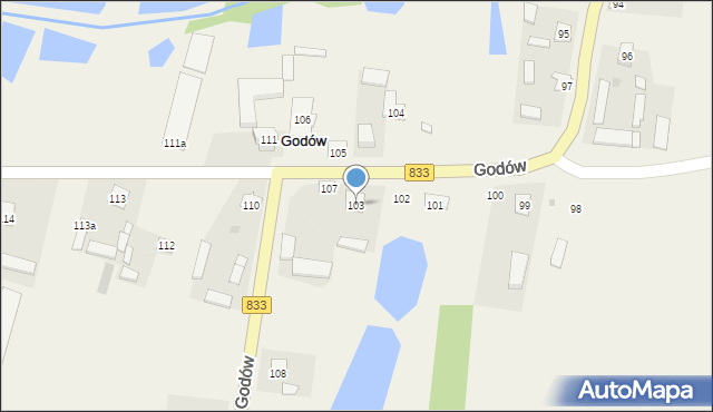 Godów, Godów, 103, mapa Godów