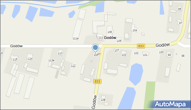 Godów, Godów, 110, mapa Godów