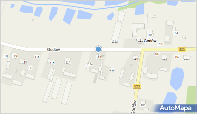 Godów, Godów, 113, mapa Godów