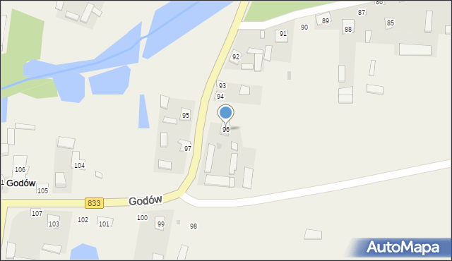 Godów, Godów, 96, mapa Godów