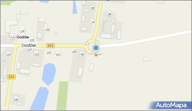 Godów, Godów, 98, mapa Godów