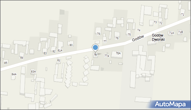 Godów, Godów, 78, mapa Godów