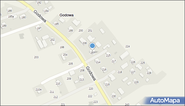 Godowa, Godowa, 207, mapa Godowa