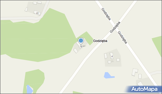 Godzięba, Godzięba, 5, mapa Godzięba