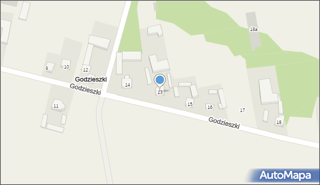 Godzieszki, Godzieszki, 13, mapa Godzieszki