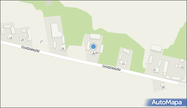 Godzieszki, Godzieszki, 20, mapa Godzieszki