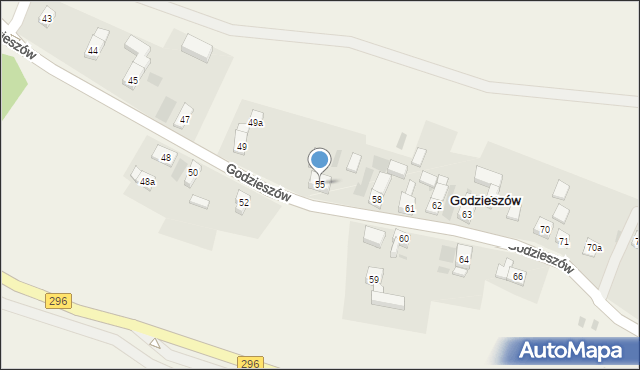 Godzieszów, Godzieszów, 55, mapa Godzieszów