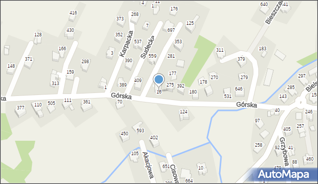 Godziszka, Górska, 16, mapa Godziszka